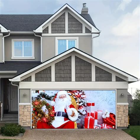 Santa Claus Pattern Garage Door Banner Decorations Christmas - Temu ...