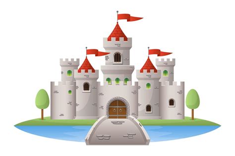 Medieval castle vector design illustration isolated on white background ...