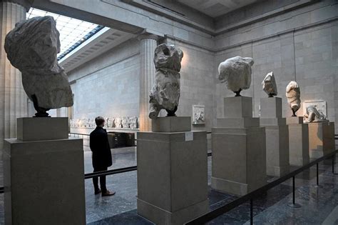 The Parthenon Sculptures at Center of Row Between Britain, Greece