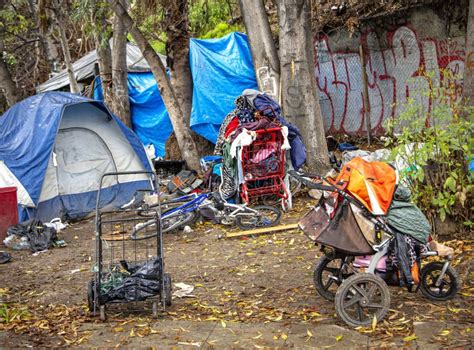 Homeless Encampment, Downtown Los Angeles Editorial Stock Photo - Image ...