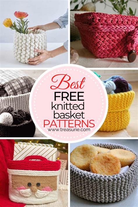 27 Free Knitted Basket Patterns - Best of the Best | TREASURIE