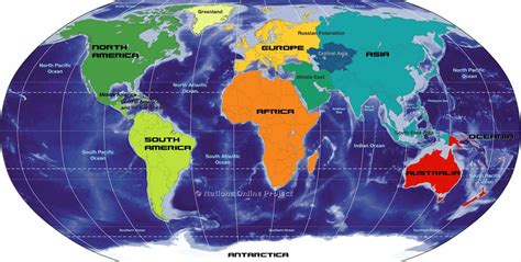 World Map Labeled Oceans - World Map with Countries