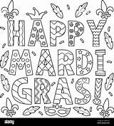 Happy Mardi Gras Coloring Page For Kids Stock Vector Image & Art  Alamy sketch template
