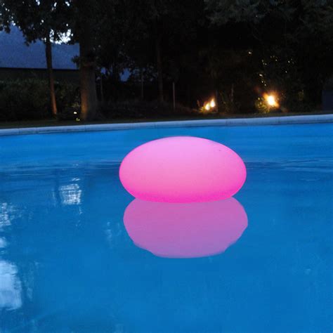 Oval LED Outdoor Pool Light - floating, colour change, patio, swimming ...