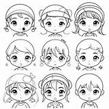 Kids Facial Drawing Coloring Page With Different Expressions  sketch template
