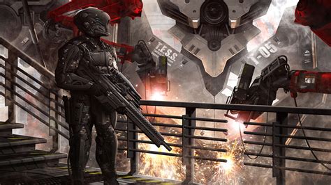 Sci-Fi, Soldiers, Guns, Rifle, 4K, #4.971 Wallpaper PC Desktop