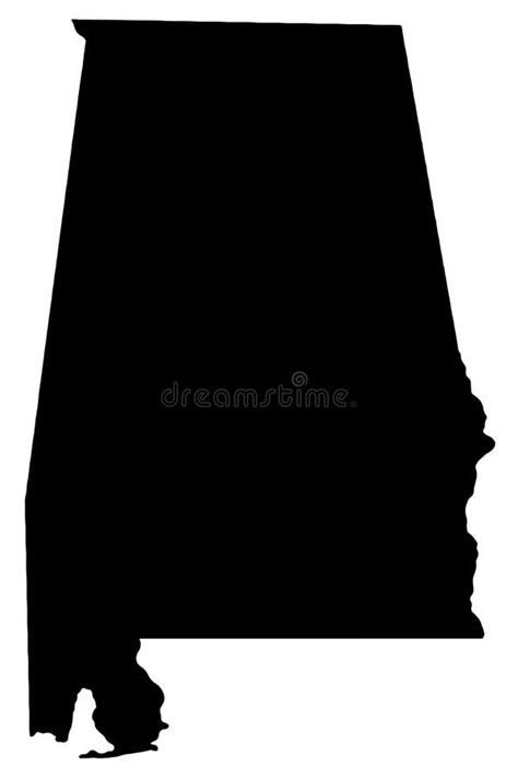 Alabama State Map Black Silhouette Illustration Stock Vector ...