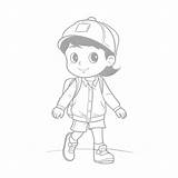 Boy Walking Coloring Pages 2025 sketch template