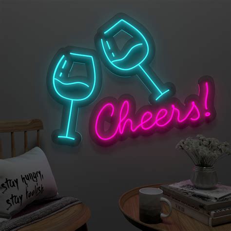 "Cheers" Wine Glass Neon LED Light – Dekorspace