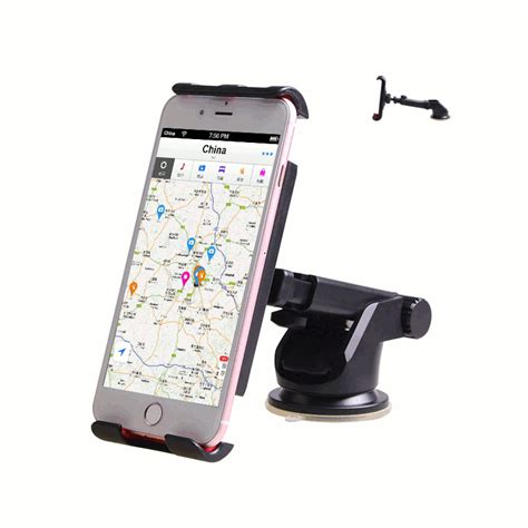 a cell phone is attached to a car mount