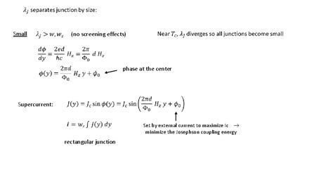 Today Lecture 16 The Josephson effect magnetic field