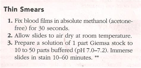 Medical Laboratory Technology - SOP: Giemsa staining procedure of thick ...