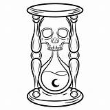 Coloring Page  Hourglass Skull Halloween Free Printable coloring Pages sketch template