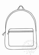 Simple Design backpack  Coloring Page sketch template