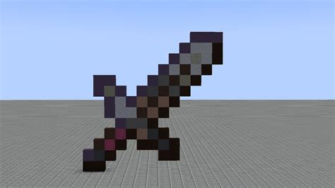 How to build a MINI NETHERITE SWORD in Minecraft! (Pixel art build ...