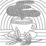 Premium Vector  Coloring Page With Cup Of Coffee And Smoke sketch template