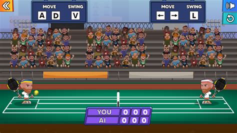 🕹️ Play Tennis Champs Game: Free Online 2 Player Cartoon Tennis Video ...