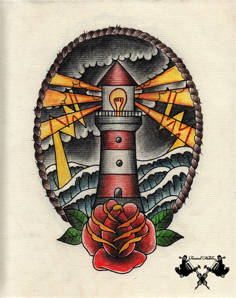 tattoo-flash lighthouse 02 by Tausend-Nadeln on DeviantArt