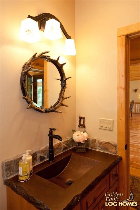 Log homes, Timber house, Rustic bathrooms