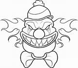 Scary Clown Face coloring Page  Download Print Or Color Online For Free sketch template