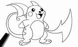 Coloring Raichu Pokemon Quick Printable Via Freecoloringpages  sketch template