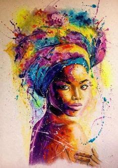 Abstract Girl Painting, Afro Painting, Colorful Artwork, Body Painting ...