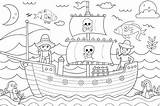 Whimsical Pirate Adventure Coloring Page For Kids Activities And Crafts  sketch template