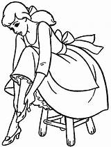 Cinderella Glass Slipper Coloring Page Sketch Coloring sketch template