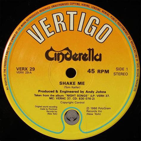 Cinderella -Shake Me 12" - TPL Records