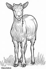American Pygmy Goat Happy coloring Page sketch template