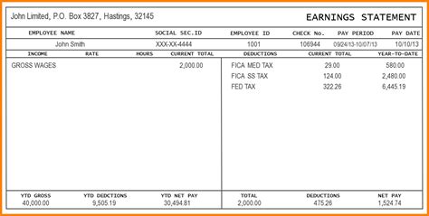 Blank Pay Stub Template Word