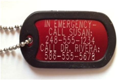 Medic Alert Dog Tags: Engraved Medical ID