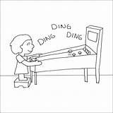 Pinball Machine Coloring Mechanical Template Game Pages Parts  sketch template