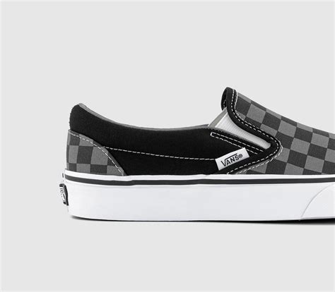 Vans Vans Classic Slip On Trainers Black Pewter Check - Unisex Sports