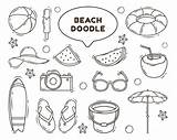 Premium Vector  Hand drawn beach Cartoon Doodle Illustration coloring sketch template