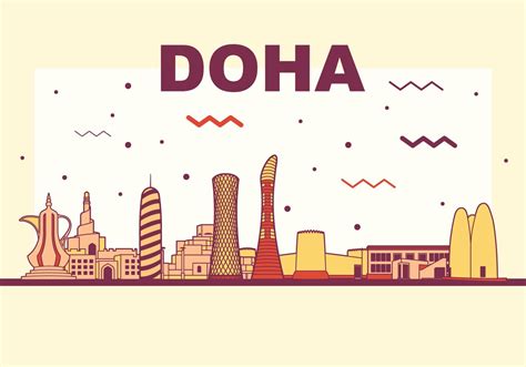 Doha Vector Skyline 124036 Vector Art at Vecteezy