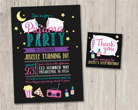 Pajama Party Invitation Slumber Party Invitation Sleepover | Etsy Hotel Birthday Parties ...