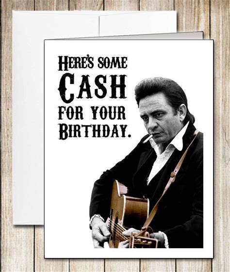 Johnny Cash Birthday Card | Etsy