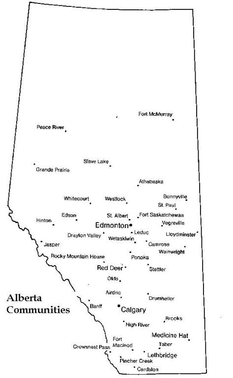 Alberta Printable Map