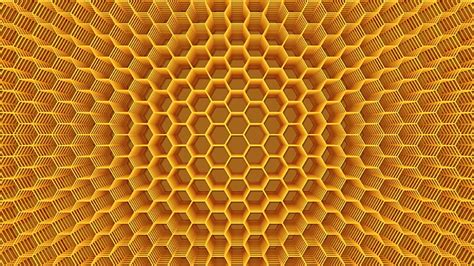 HD wallpaper: yellow, honeycomb, pattern, symmetry, texture, optical ...