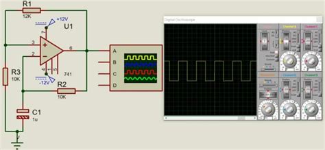 Square Wave Generator Circuit with Op Amp IC 741