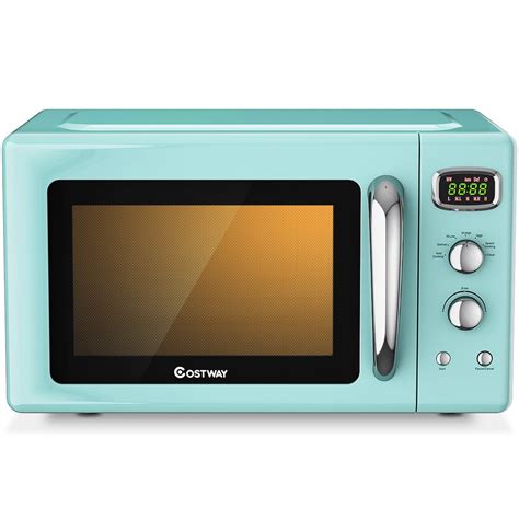 Costway 0.9Cu.ft. Retro Countertop Compact Small Space Microwave Oven ...