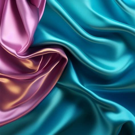 Premium AI Image | a blue and pink silk fabric with a blue and pink design.