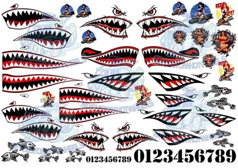 $14 AUD - Shark Mouth & Bomber Girl Nose Art - Waterslide Decals In All ...