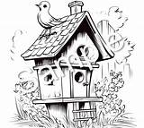 30 Birdhouse Coloring Pages Bookprintables  Etsy sketch template