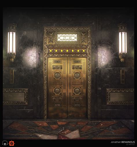 ArtStation - Substance Signature - Art Deco Elevator Door - by Jonathan BENAINOUS, Jonathan ...