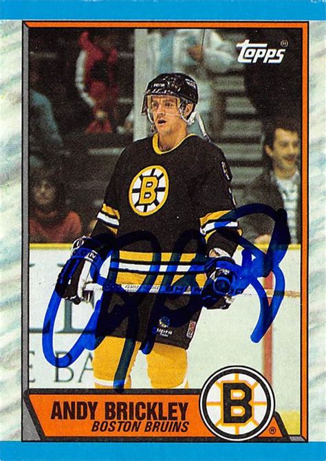 Andy Brickley autographed Hockey Card (Boston Bruins) 1989 Topps #29