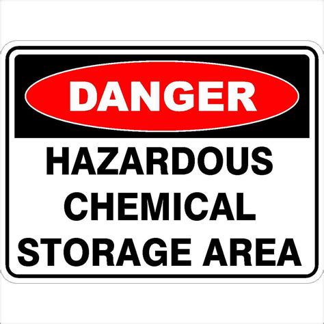 Danger Safety Sign/Stickers - Hazardous Chemical Storage Area - Southern Cross Industrial Group