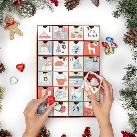 Fill Your Own Christmas Advent Calendar Red Design - Evelay