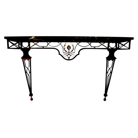 French Modern Neoclassical Wrought Iron Dining / Center Table, Gilbert Poillerat For Sale at 1stDibs